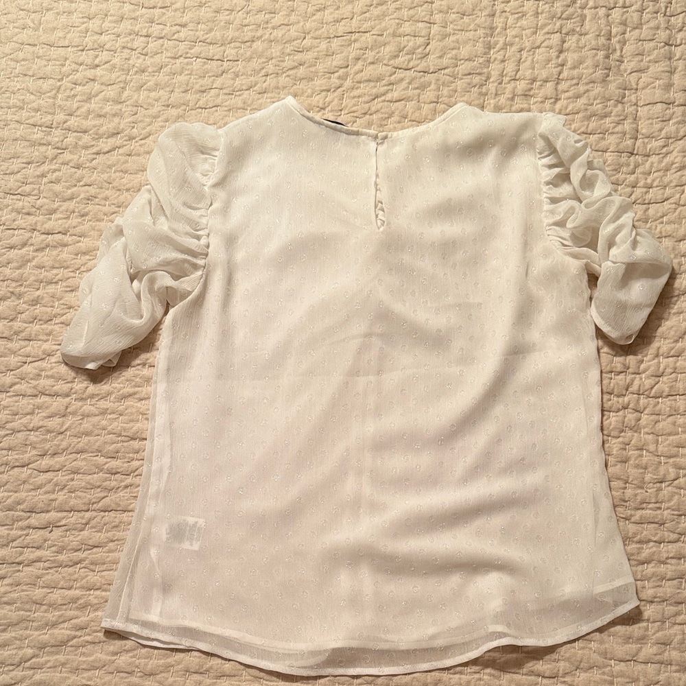 Express White Ruched Blouse - Picture 4 of 4